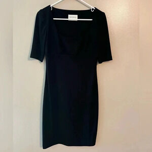 Hugo Buscati‎ Holiday Black Short Sleeve Knee Midi Length Medium Workwear Party